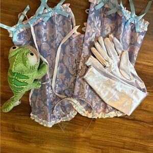 Lavender and Blue Corset with Gloves
